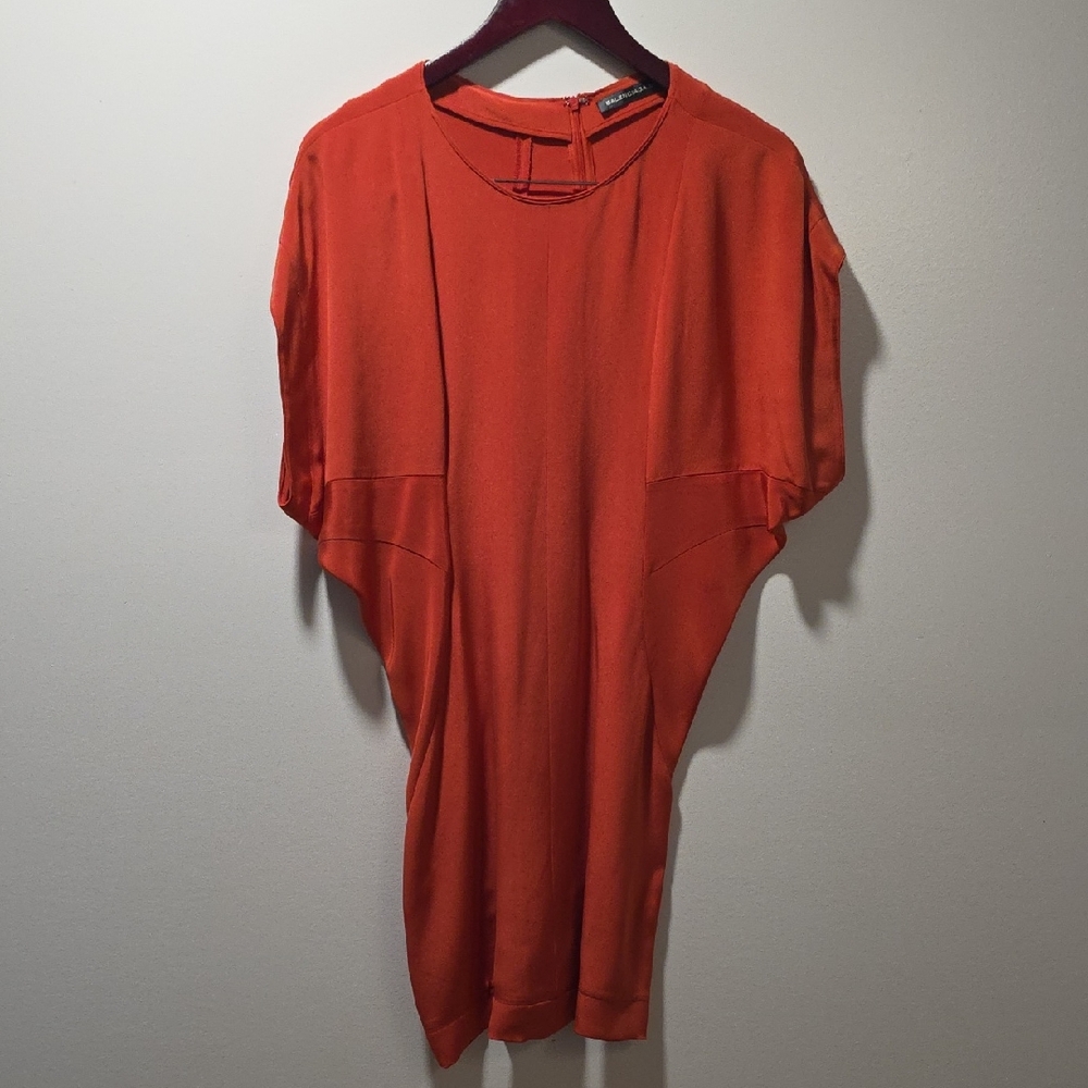 Balenciaga Vibrant Orange Silk Dress
